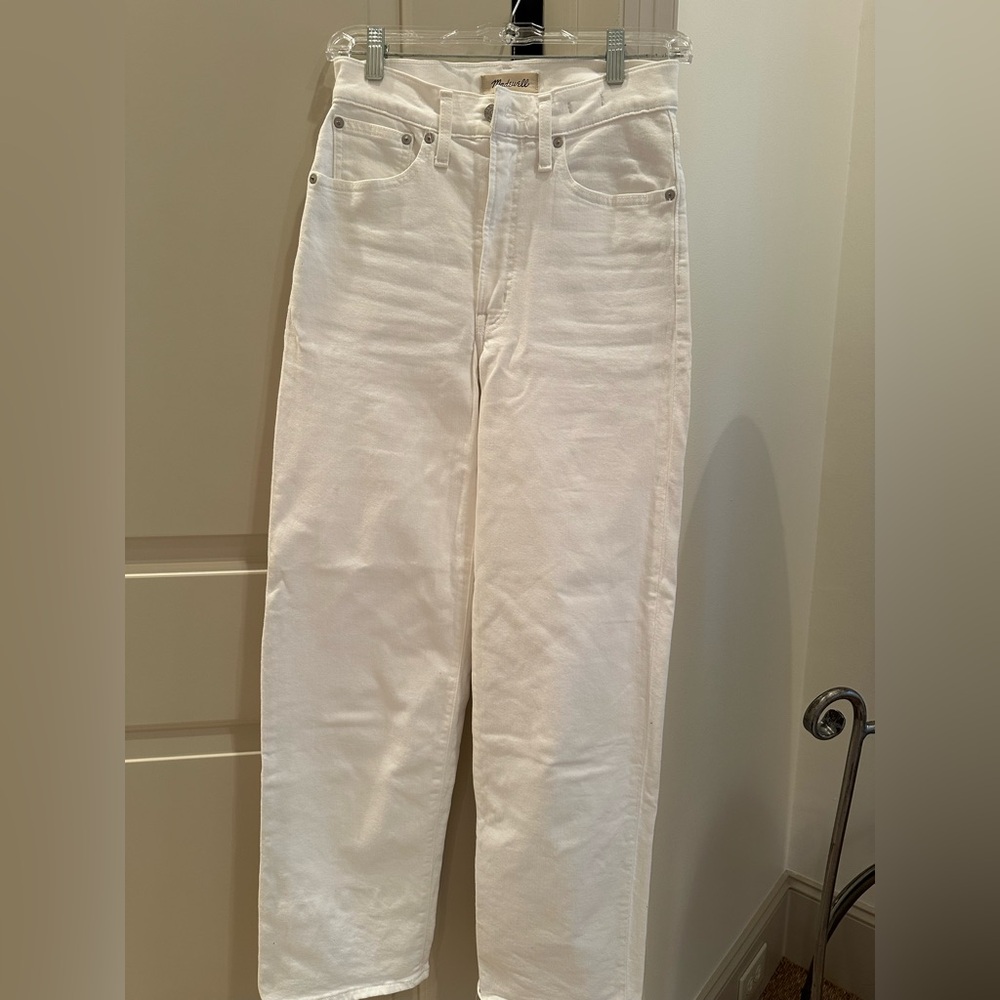 Madewell Perfect Vintage Wide -Leg crop White jeans 24T- like new